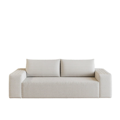 Canapé Setaser 63 2 places, tissu velours côtelé, assise profonde, canapé causeuse confortable, sans assemblage, 1 pièce