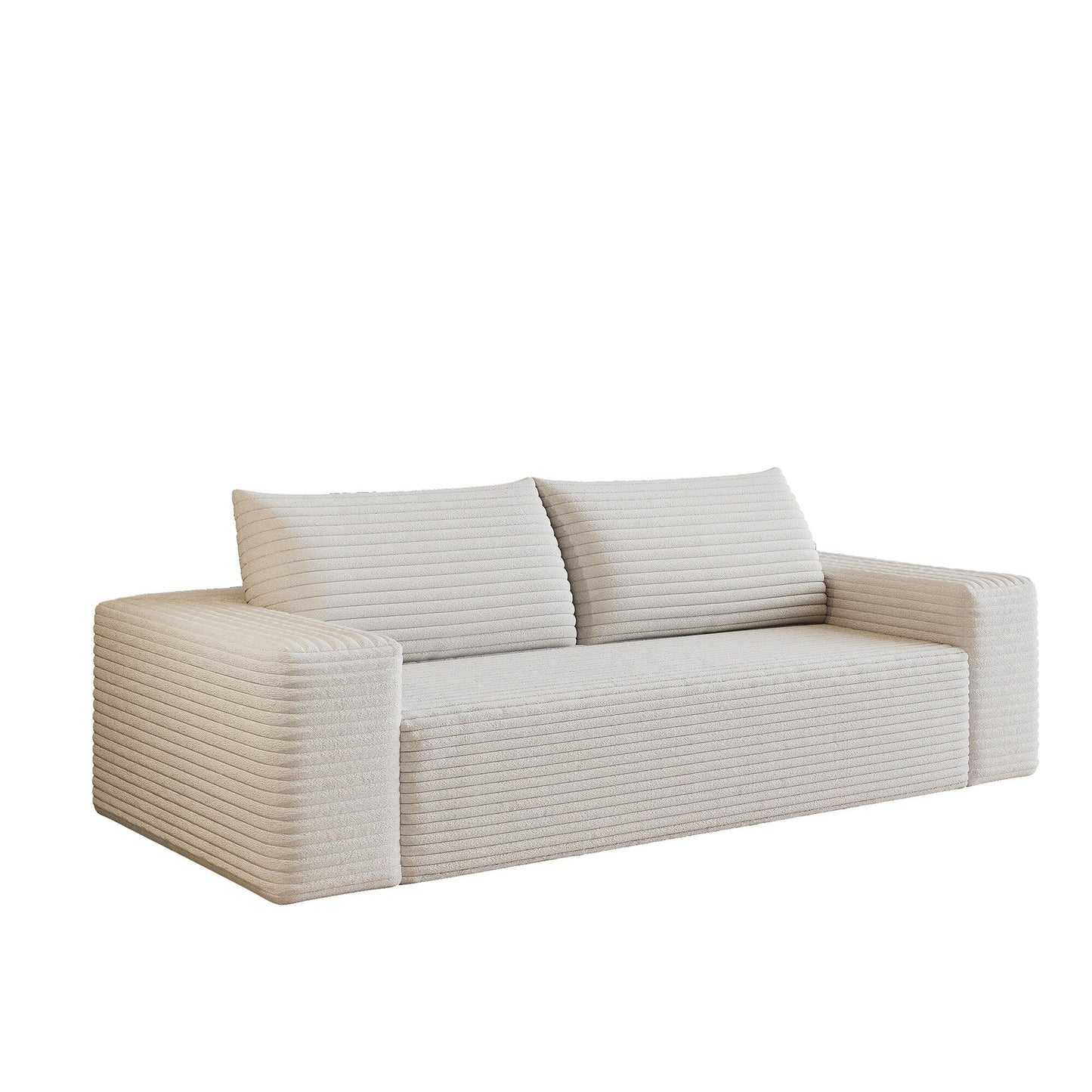 Canapé 2 places en velours côtelé, assise profonde, sans assemblage, 1 pièce pour salon, chambre, salle de conférence