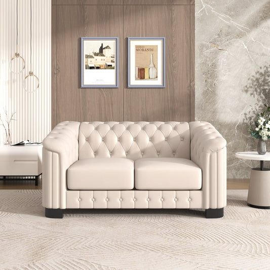 Canapé causeuse rembourré en velours 64,3 pouces, canapé causeuse moderne avec coussin d'assise épais et amovible, canapé causeuse 2 places