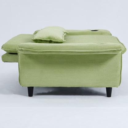 Canapé-lit multifonctionnel en tissu rayé de 65,74 pouces, idéal pour les chambres et les salons