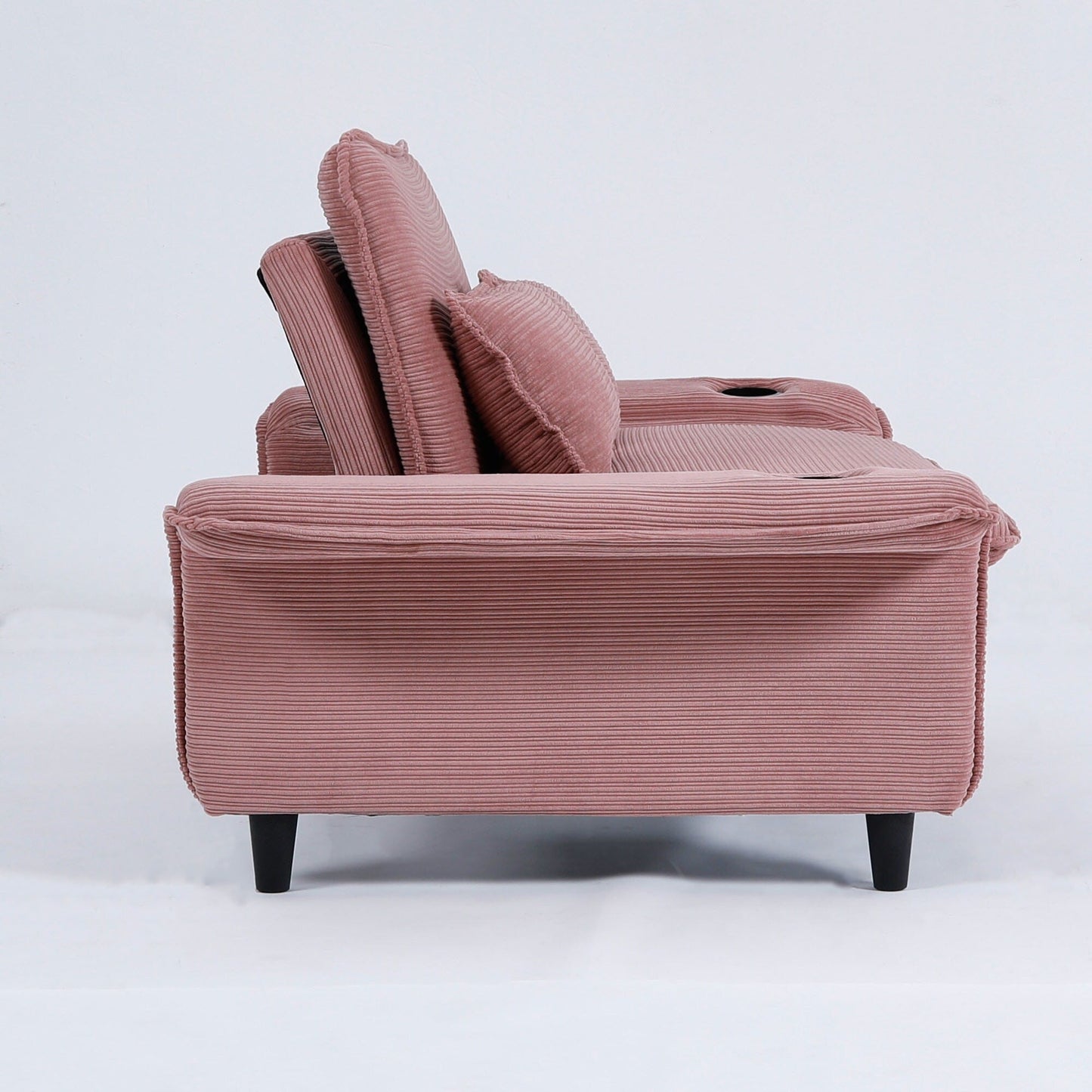 Canapé-lit multifonctionnel en tissu rayé de 65,74 pouces, idéal pour les chambres et les salons