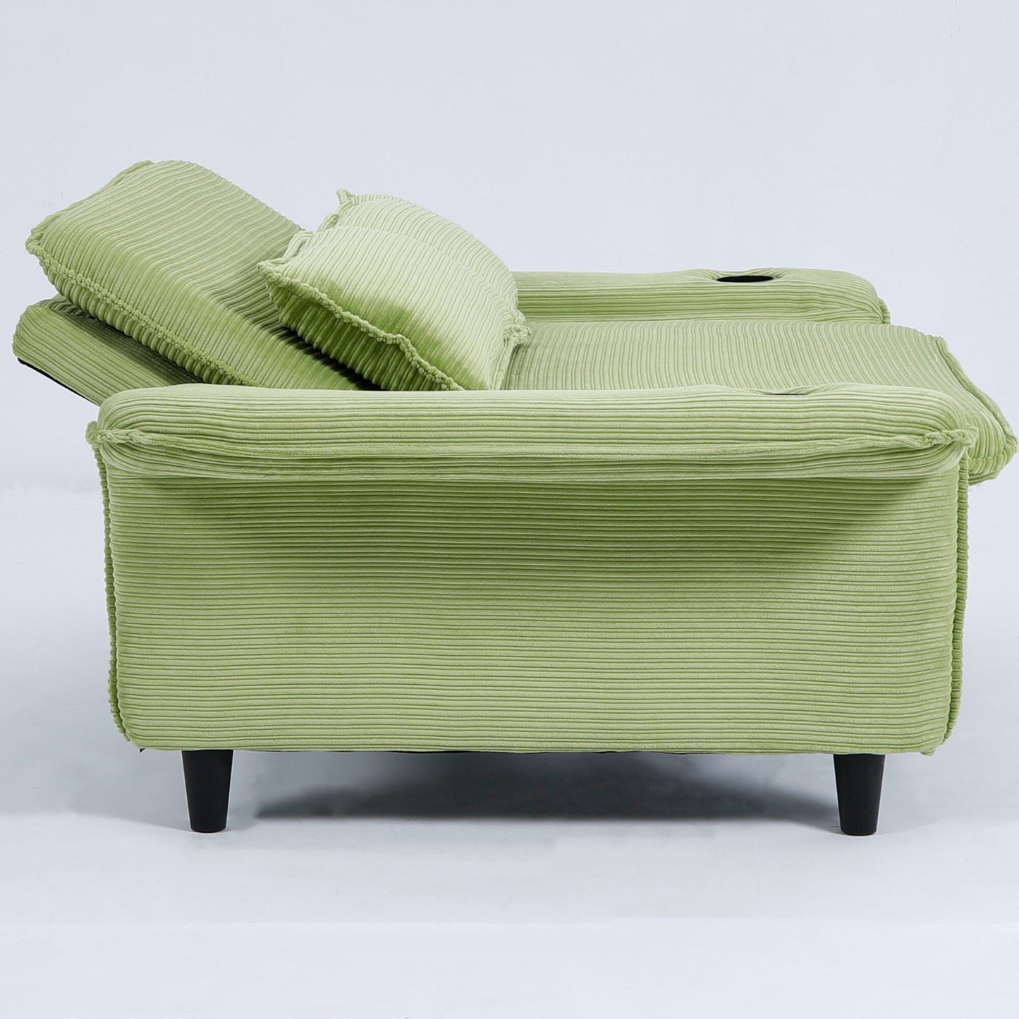 Canapé-lit multifonctionnel en tissu rayé de 65,74 pouces, idéal pour les chambres et les salons