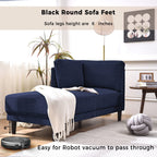 Chaise longue d'angle moderne en lin avec coussins amovibles, canapé-lit, canapé de loisirs, chaise longue rembourrée