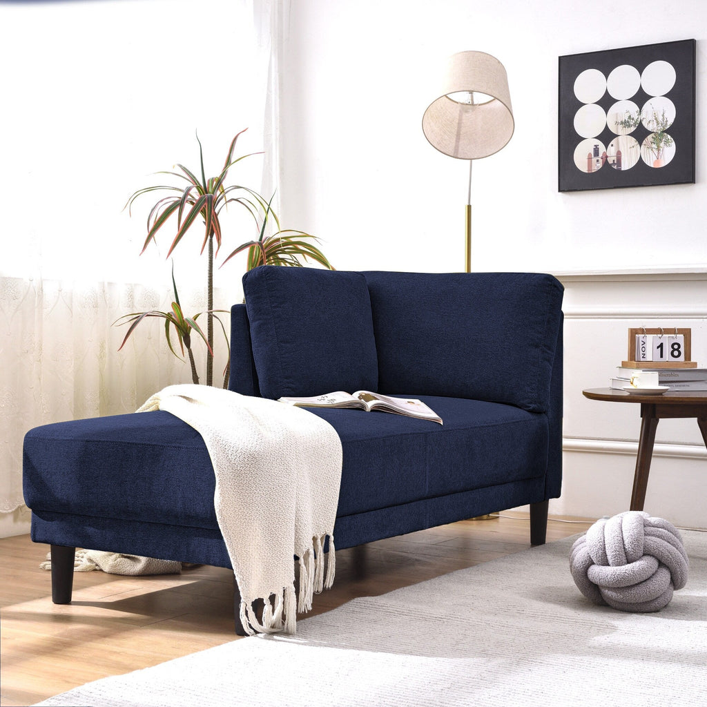 Chaise longue d'angle moderne en lin avec coussins amovibles, canapé-lit, canapé de loisirs, chaise longue rembourrée