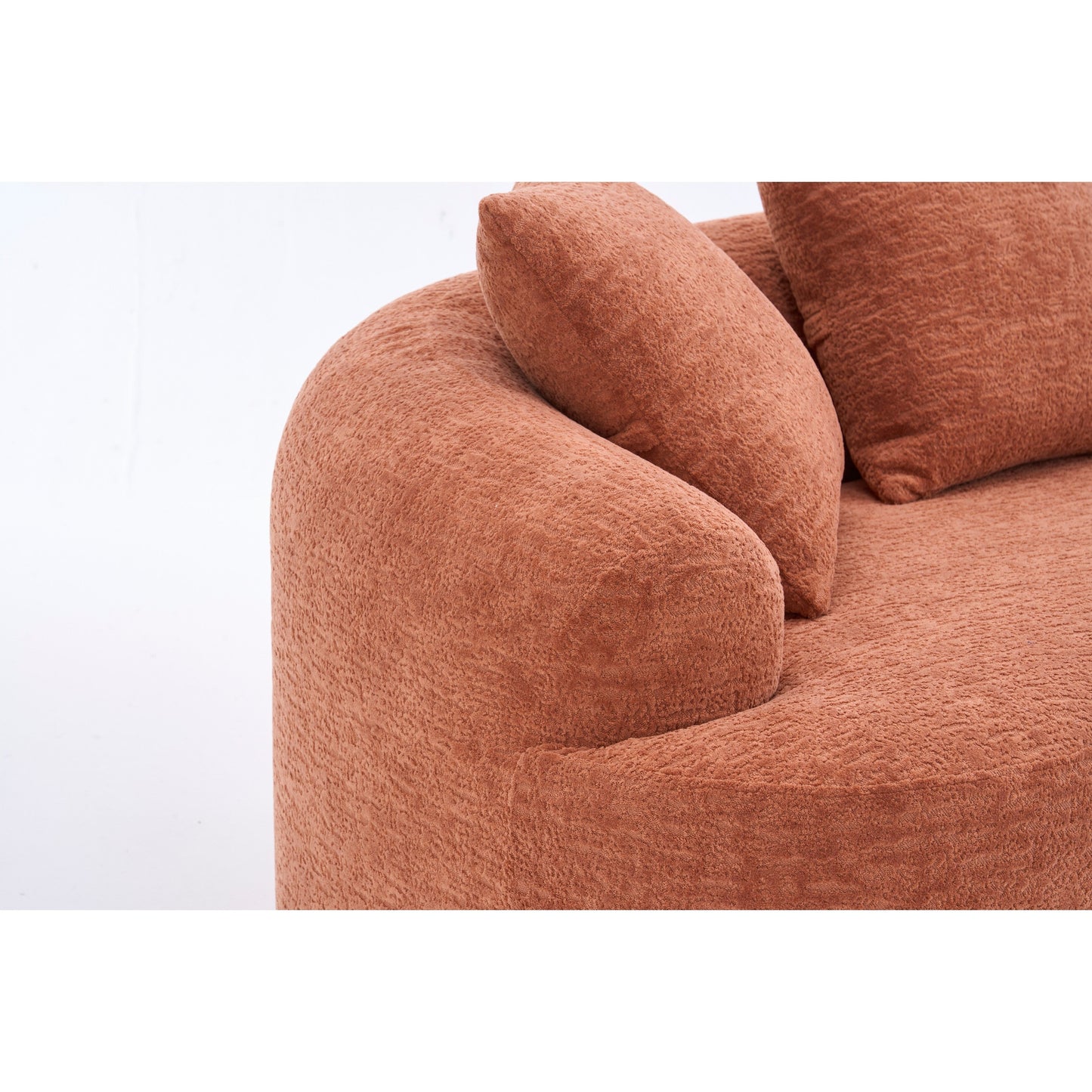 Canapé 2 places en chenille 65 avec assemblage facile, coussin mi-ferme et capacité de charge de 300 lb