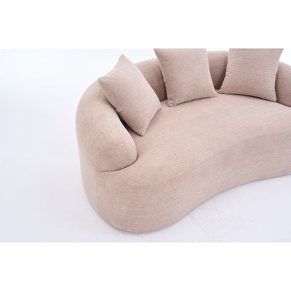 Canapé 2 places en chenille 65 avec assemblage facile, coussin mi-ferme et capacité de charge de 300 lb