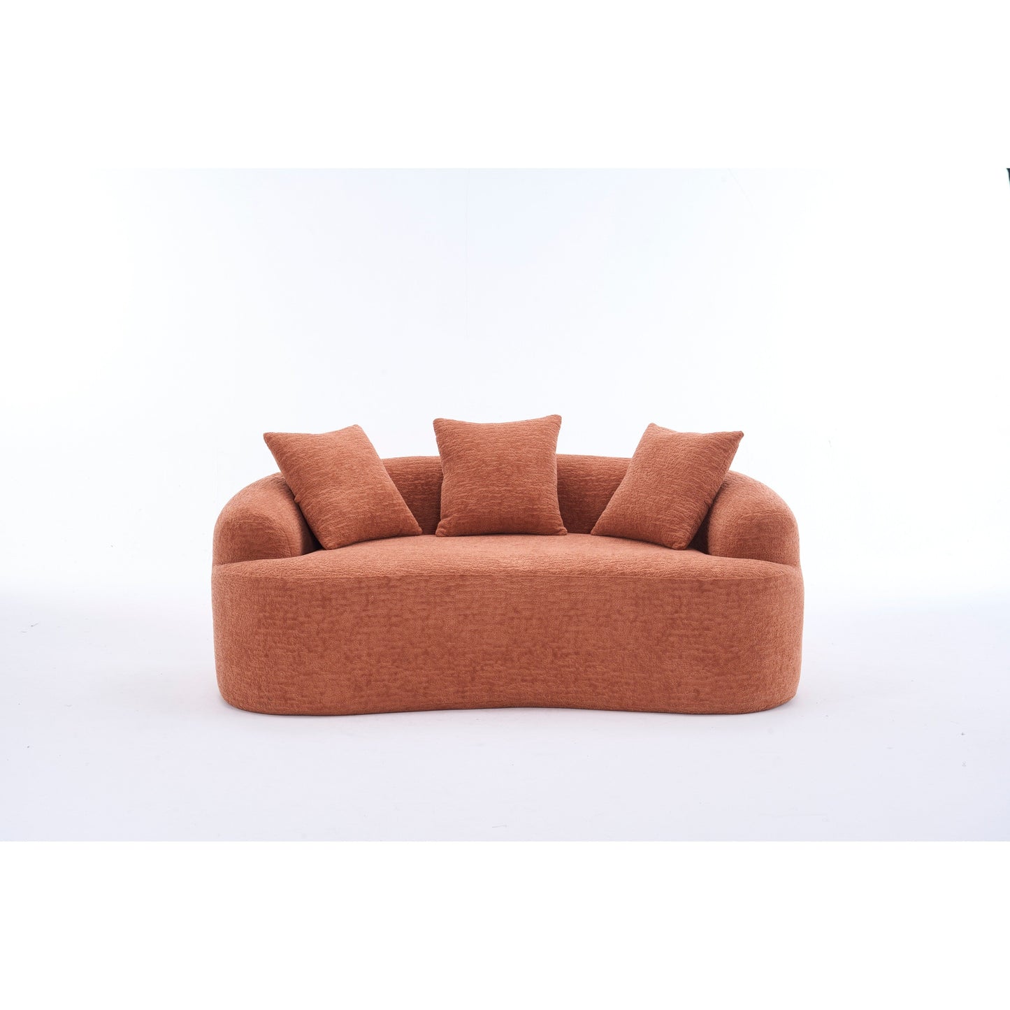 Canapé 2 places en chenille 65 avec assemblage facile, coussin mi-ferme et capacité de charge de 300 lb