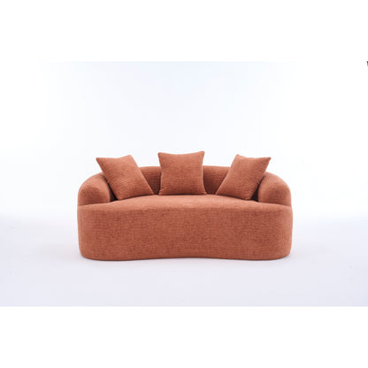 Canapé 2 places en chenille 65 avec assemblage facile, coussin mi-ferme et capacité de charge de 300 lb