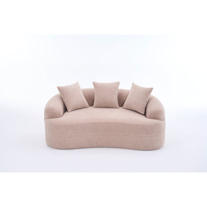 Canapé 2 places en chenille 65 avec assemblage facile, coussin mi-ferme et capacité de charge de 300 lb
