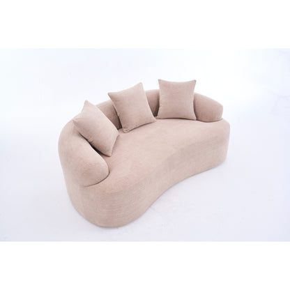 Canapé 2 places en chenille 65 avec assemblage facile, coussin mi-ferme et capacité de charge de 300 lb