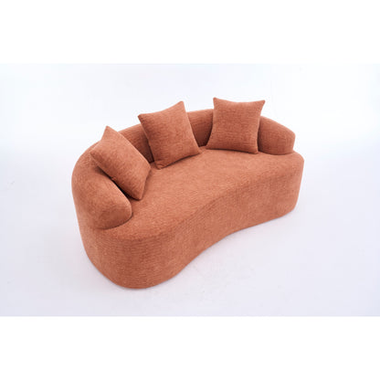 Canapé 2 places en chenille 65 avec assemblage facile, coussin mi-ferme et capacité de charge de 300 lb