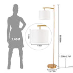 Lampadaire arqué Netin 66 avec télécommande et abat-jour rotatif