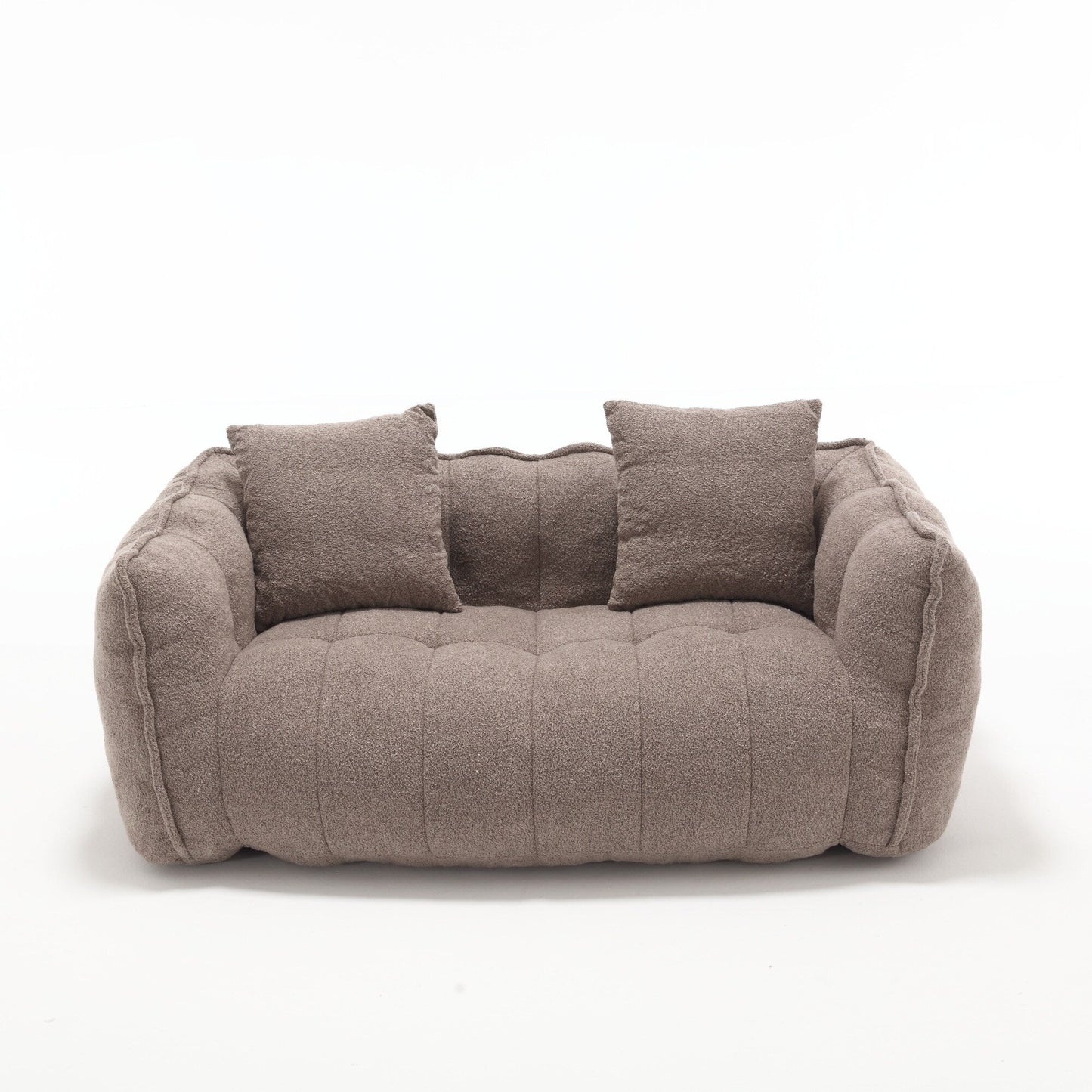 Pouf carré en chenille de 66 pouces avec noyau en mousse haute résilience, accoudoirs et poignée