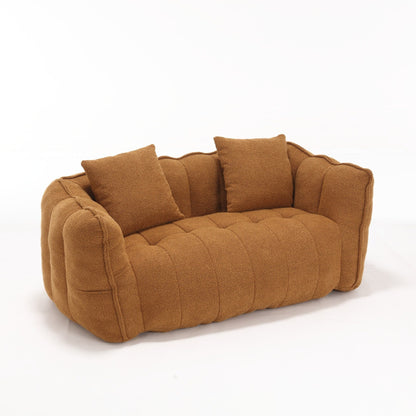 Pouf carré en chenille de 66 pouces avec noyau en mousse haute résilience, accoudoirs et poignée