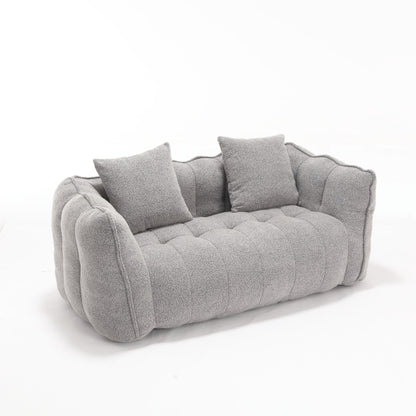 Pouf carré en chenille de 66 pouces avec noyau en mousse haute résilience, accoudoirs et poignée