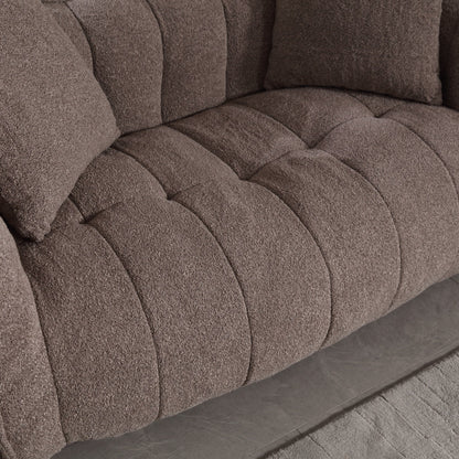 Pouf carré en chenille de 66 pouces avec noyau en mousse haute résilience, accoudoirs et poignée