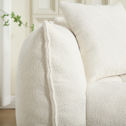 Pouf carré en chenille de 66 pouces avec noyau en mousse haute résilience, accoudoirs et poignée