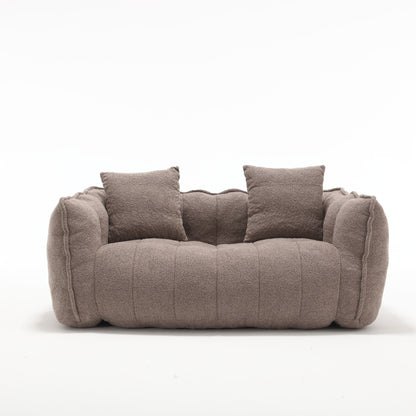 Pouf carré en chenille de 66 pouces avec noyau en mousse haute résilience, accoudoirs et poignée