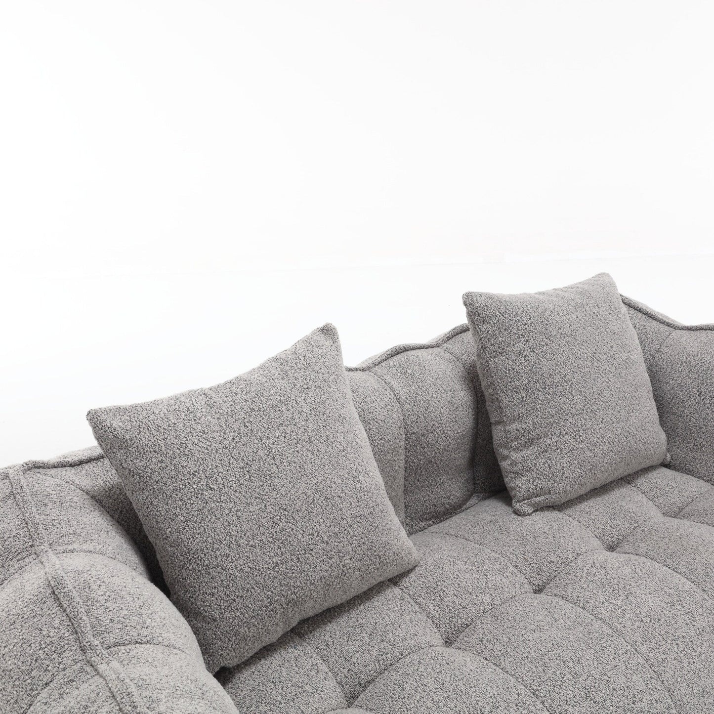Pouf carré en chenille de 66 pouces avec noyau en mousse haute résilience, accoudoirs et poignée