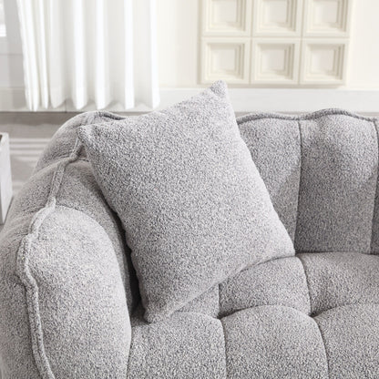 Pouf carré en chenille de 66 pouces avec noyau en mousse haute résilience, accoudoirs et poignée