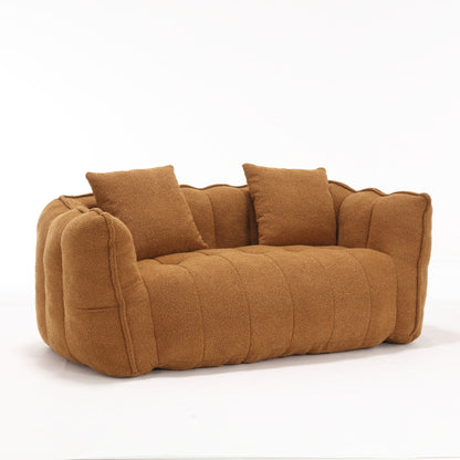 Pouf carré en chenille de 66 pouces avec noyau en mousse haute résilience, accoudoirs et poignée