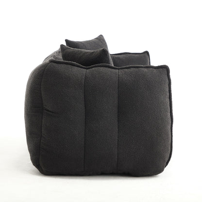 Pouf carré en chenille de 66 pouces avec noyau en mousse haute résilience, accoudoirs et poignée