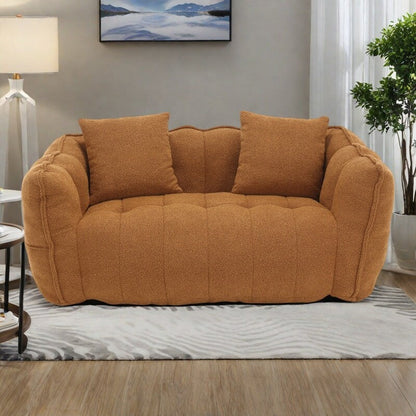 Pouf carré en chenille de 66 pouces avec noyau en mousse haute résilience, accoudoirs et poignée