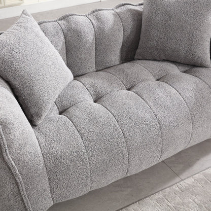 Pouf carré en chenille de 66 pouces avec noyau en mousse haute résilience, accoudoirs et poignée