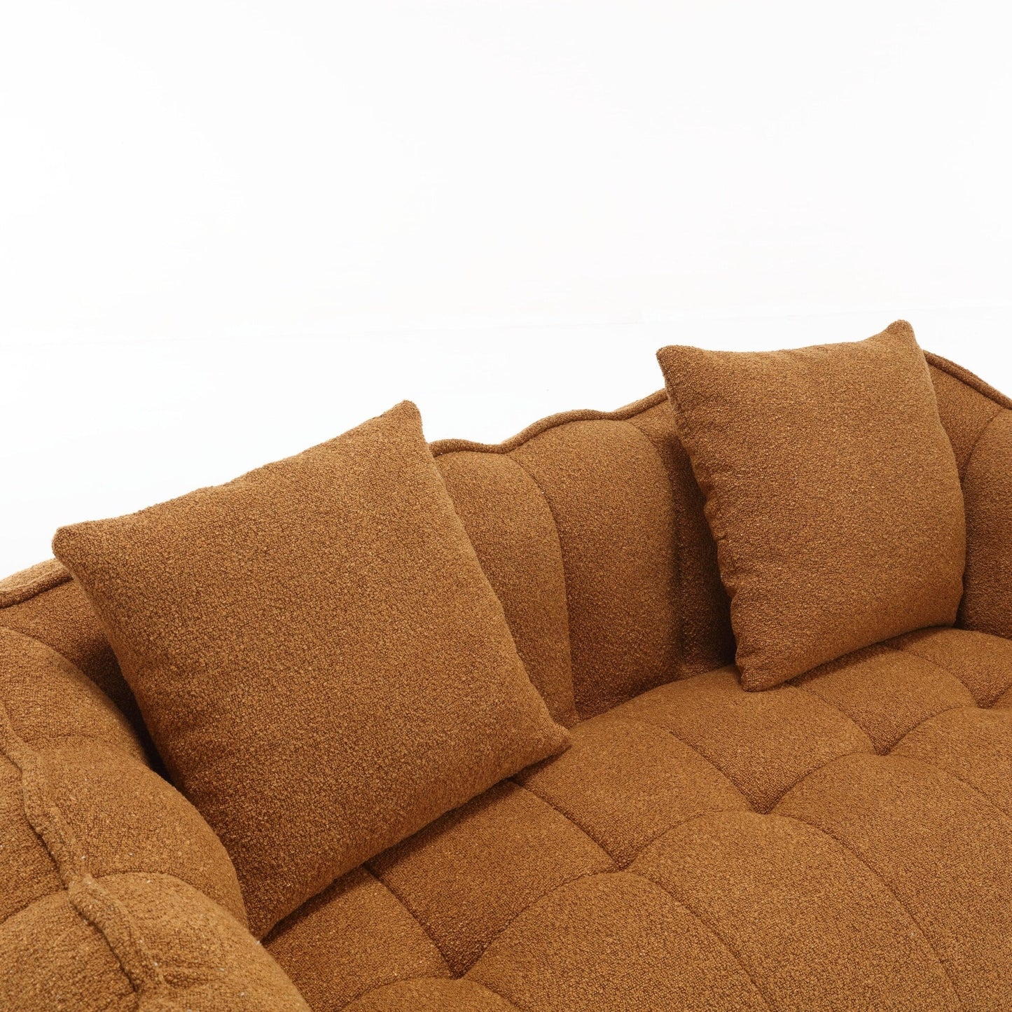 Pouf carré en chenille de 66 pouces avec noyau en mousse haute résilience, accoudoirs et poignée