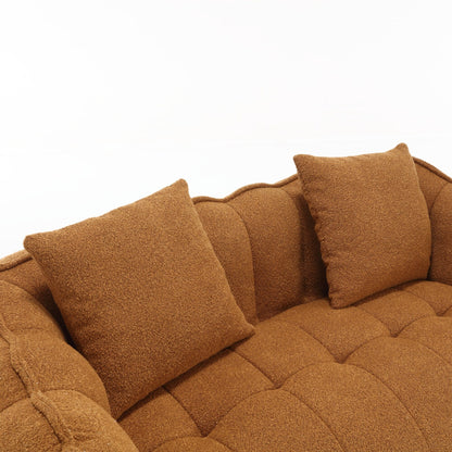 Pouf carré en chenille de 66 pouces avec noyau en mousse haute résilience, accoudoirs et poignée