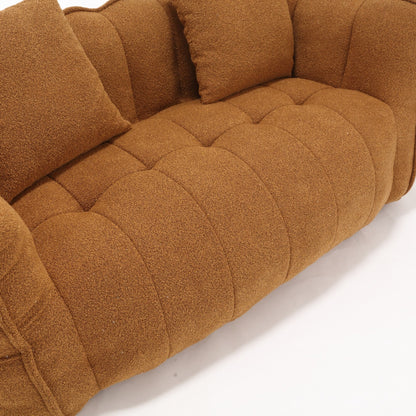 Pouf carré en chenille de 66 pouces avec noyau en mousse haute résilience, accoudoirs et poignée