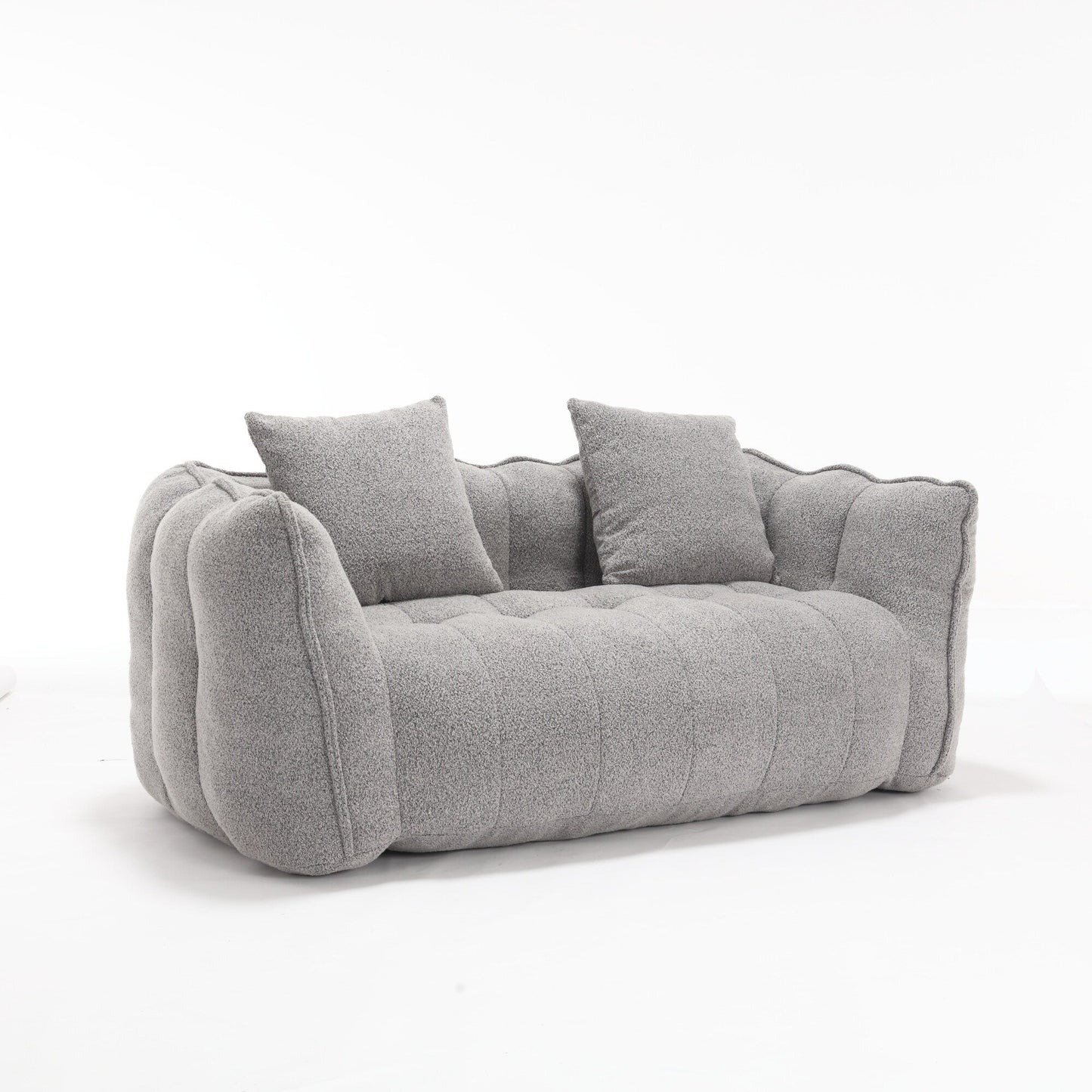 Pouf carré en chenille de 66 pouces avec noyau en mousse haute résilience, accoudoirs et poignée