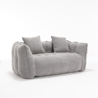 Pouf carré en chenille de 66 pouces avec noyau en mousse haute résilience, accoudoirs et poignée