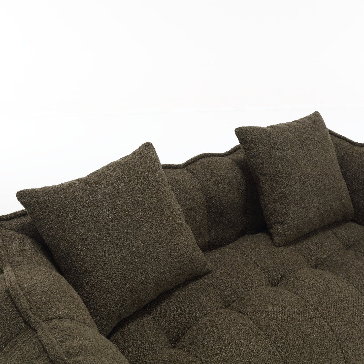 Pouf carré en chenille de 66 pouces avec noyau en mousse haute résilience, accoudoirs et poignée