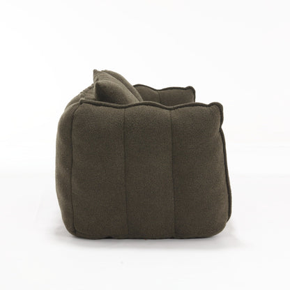 Pouf carré en chenille de 66 pouces avec noyau en mousse haute résilience, accoudoirs et poignée