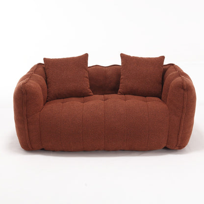 Pouf carré en chenille de 66 pouces avec noyau en mousse haute résilience, accoudoirs et poignée
