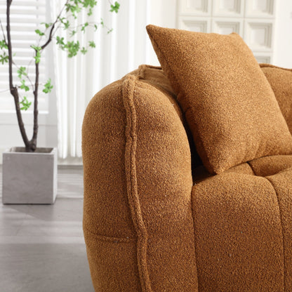Pouf carré en chenille de 66 pouces avec noyau en mousse haute résilience, accoudoirs et poignée