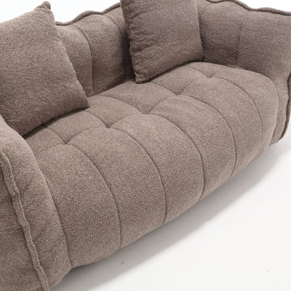 Pouf carré en chenille de 66 pouces avec noyau en mousse haute résilience, accoudoirs et poignée
