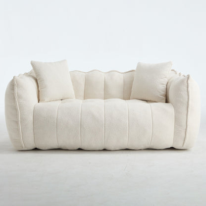 Pouf carré en chenille de 66 pouces avec noyau en mousse haute résilience, accoudoirs et poignée