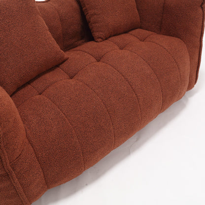 Pouf carré en chenille de 66 pouces avec noyau en mousse haute résilience, accoudoirs et poignée