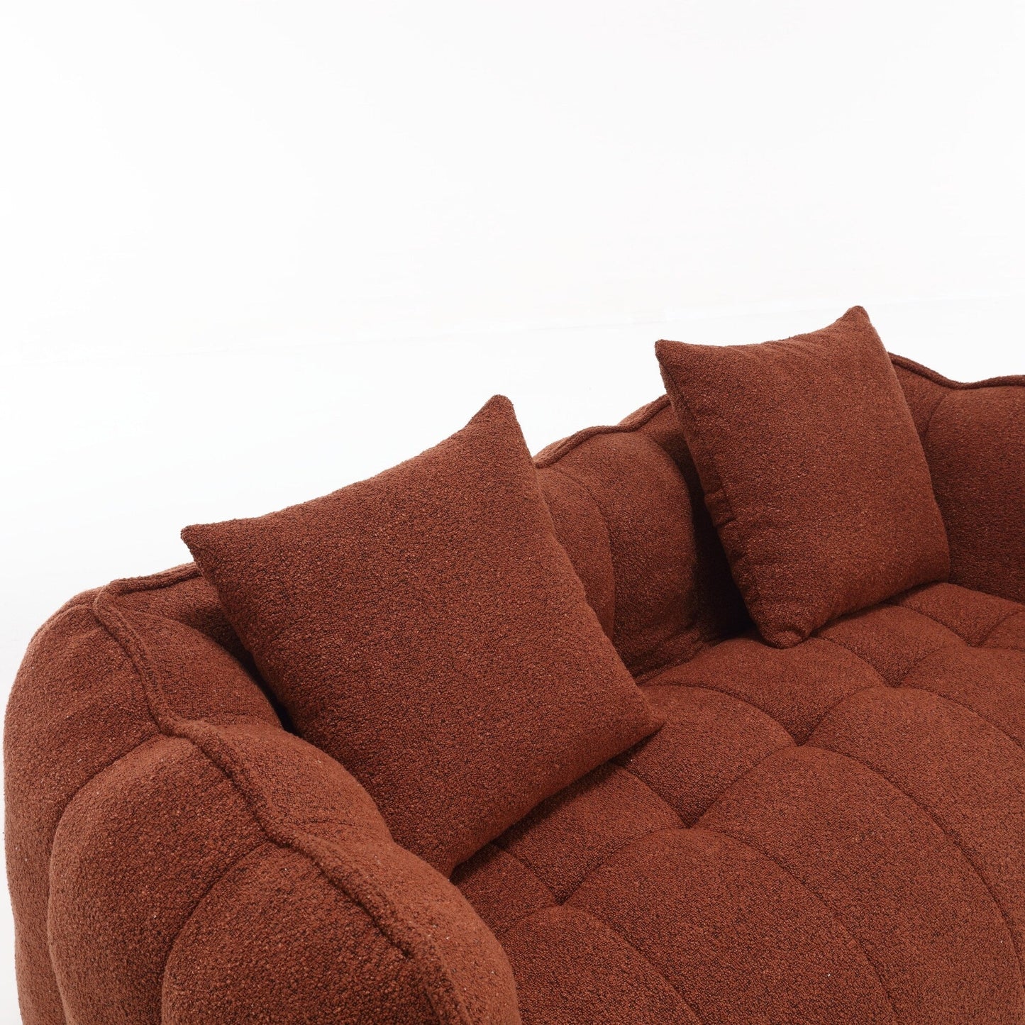Pouf carré en chenille de 66 pouces avec noyau en mousse haute résilience, accoudoirs et poignée