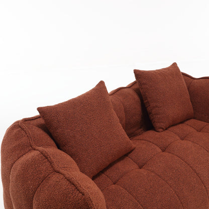 Pouf carré en chenille de 66 pouces avec noyau en mousse haute résilience, accoudoirs et poignée