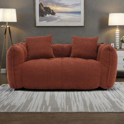Pouf carré en chenille de 66 pouces avec noyau en mousse haute résilience, accoudoirs et poignée