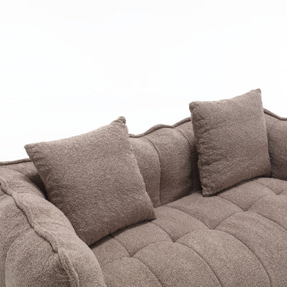 Pouf carré en chenille de 66 pouces avec noyau en mousse haute résilience, accoudoirs et poignée