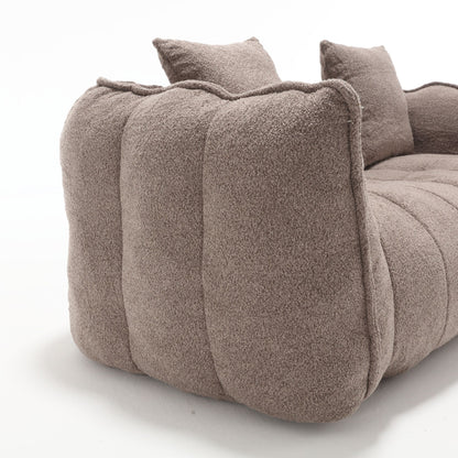 Pouf carré en chenille de 66 pouces avec noyau en mousse haute résilience, accoudoirs et poignée