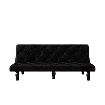 Canapé-lit 3 places en velours 66 avec cadre en bois robuste et coussin en mousse hautement élastique pour le salon