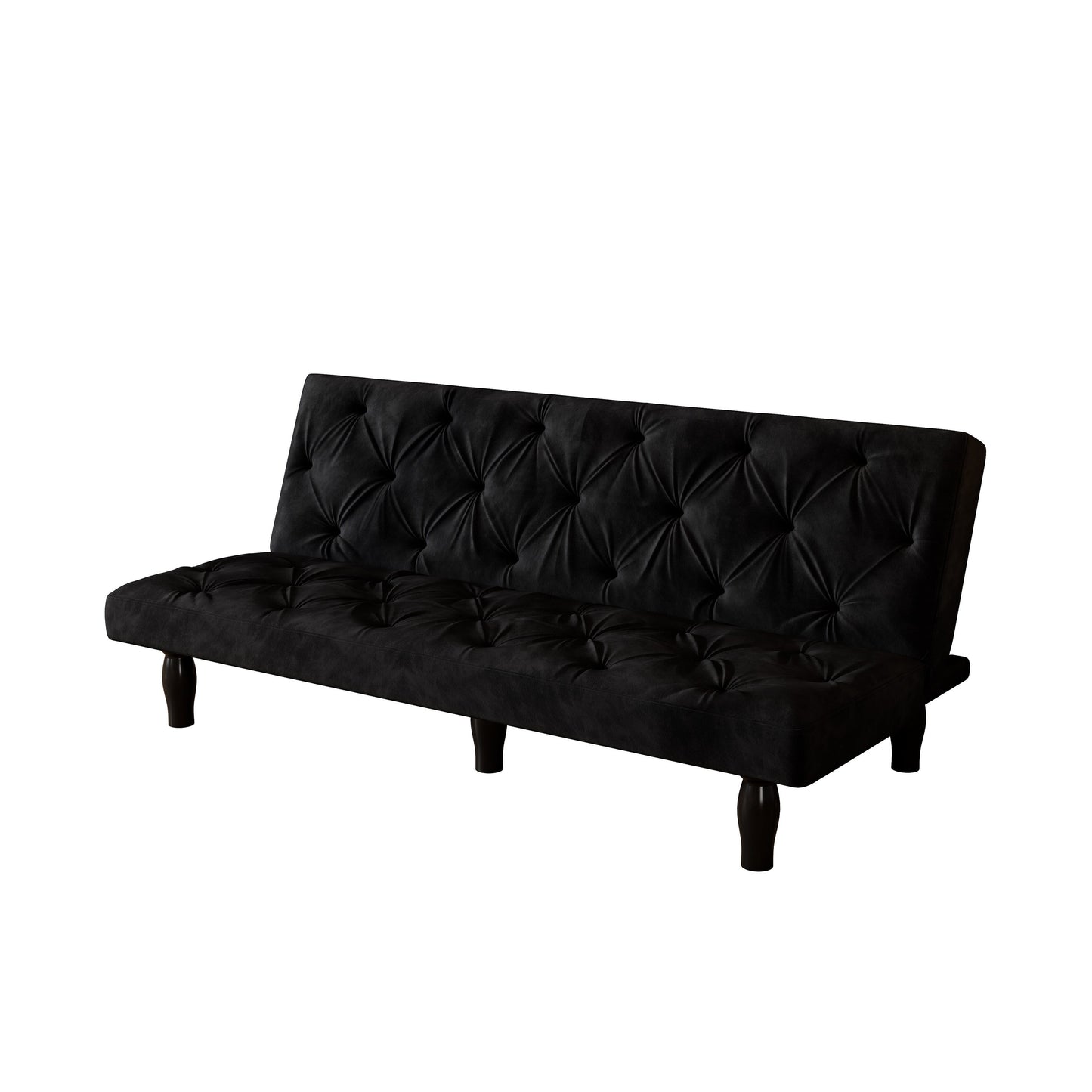 Canapé-lit 3 places en velours 66 avec cadre en bois robuste et coussin en mousse hautement élastique pour le salon