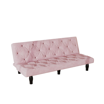 Canapé-lit 3 places en velours 66 avec cadre en bois robuste et coussin en mousse hautement élastique pour le salon