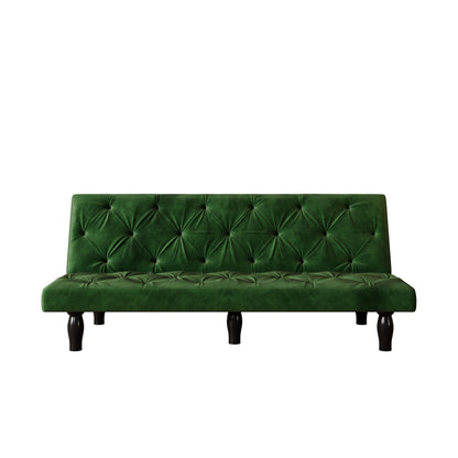 Canapé-lit 3 places en velours 66 avec cadre en bois robuste et coussin en mousse hautement élastique pour le salon