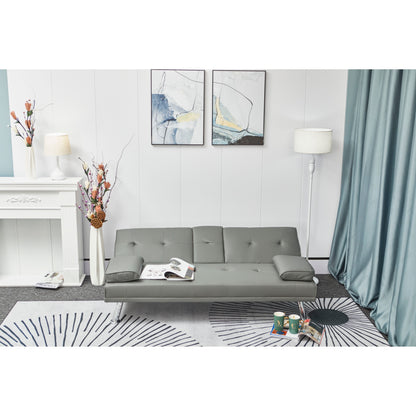 Canapé-lit gigogne multifonctionnel en cuir blanc avec table basse - 31,00 x 67,00 x 33,00
